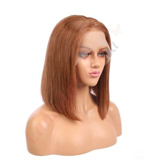 Bella - Short Brunette Remy Human Hair Wig 14 Inches Bob Wig 
