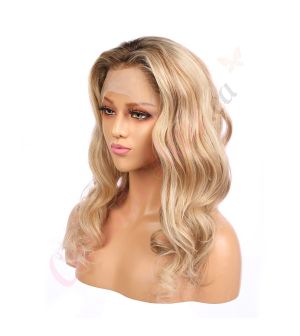 Olivia - Long Blonde Remy Human Hair Wig 18 Inches 