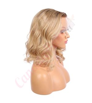 Penelope - Short Ombre Blonde Remy Human Hair Wig 14 Inches Bob Wig