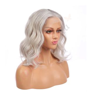 Chloe - Short Silver Remy Human Hair Wig 14 Inches Bob Wig