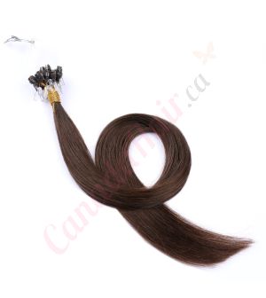 Dark Brown #2 Micro-loops Remy Hair