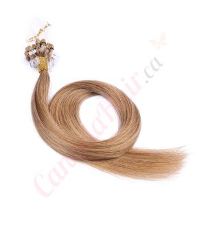 micro-loop hair extensions canadahair	Honey brown #12