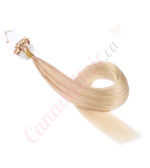 Ombre Light Blonde Micro-loops Human Hair
