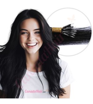 Jet Black #1 Nano-Rings Human Hair