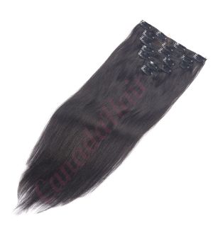 clip-in canadahair extensions remy hair color Black / Brown (#1b) 