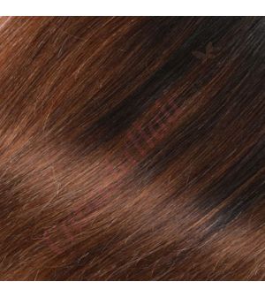 14 inch Wavy Clip-ins Thick Remy Human Hair Ombre Brown 125g