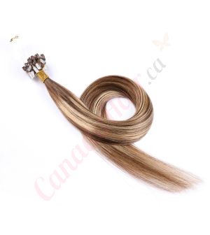 apply micro beads hair extensions 	balayage ombre 