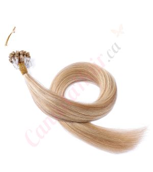 Honey Brown & Ash Blonde #12/24 Micro-loops Remy Hair