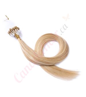 micro-loop hair extensions canadahair	Strawberry Blonde / Bleach Blonde (#27/613)
