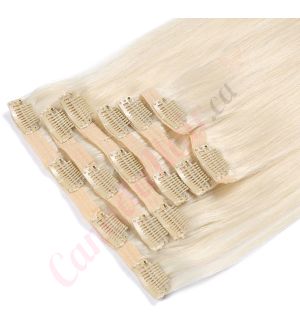 Platinum Blonde Clip-ins Human Hair