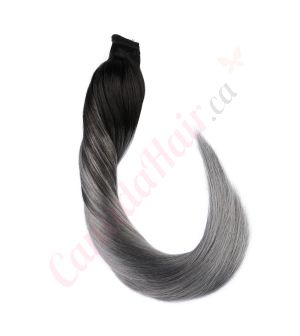 Ombre Gray Ponytail Human Hair