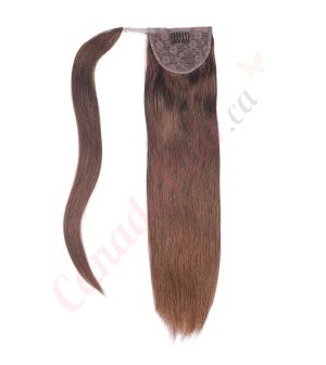 ponytail hair extensions canadahair real hair	Chocolate brown #4