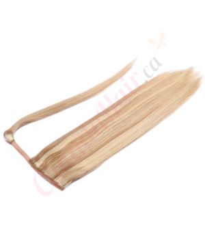 ponytail hair extensions canadahair real hair	honey brown ash blonde #12-24