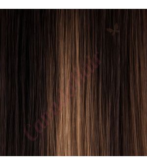 18 inch Clip-Ins European Hair Dark Brown with Warm Highlights #R3 3T5 145g(PRE-ORDER, SHIPS IN 4 TO 6 WEEKS)