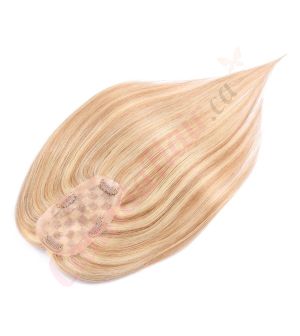 Honey Brown & Ash Blonde #12/24 Hair Topper For Thinning Hair Part (Size: 2.75 inch x 5 inch) Remy Human Hair 