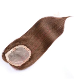 Dark Brown #2 Hair Topper for Thinning Hair Crown (Size: 5 inch x 4 inch) Remy Human Hair