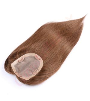 Chocolate Brown #4 Hair Topper for Thinning Hair Crown (Size: 5 inch x 4 inch) Remy Human Hair  