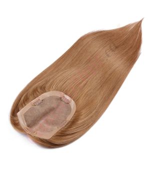 Light Brown #8 Hair Topper for Thinning Hair Crown (Size: 5 inch x 4 inch) Remy Human Hair 