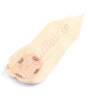 Platinum Blonde  Hair Topper for Thinning Hair Crown (Size: 5 inch x 4 inch) Remy Human Hair 