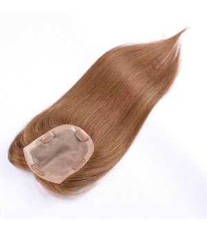 Chestnut Brown #6 Hair Topper for Thinning Hair Crown (Size: 5 inch x 4 inch) Remy Human Hair 
