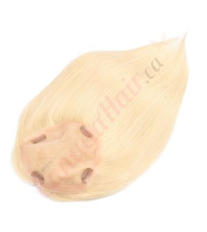 Bleach Blonde #613 Hair Topper for Full Coverage (Size: 6.5 inch x 6.5 inch) Remy Human Hair 