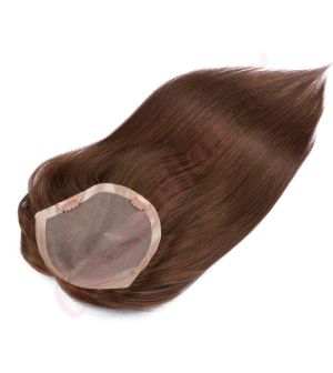 Dark Brown #2 Hair Topper for Full Coverage (Size: 6.5 inch x 6.5 inch) Remy Human Hair