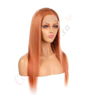 Abigail #2 - Long Redhead Remy Human Hair Wig 18 Inches 