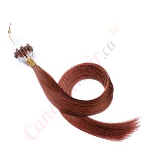 micro-loop hair extensions canadahair	Dark Auburn (#33)