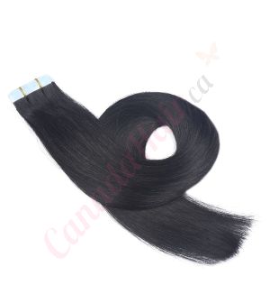 tape-in hair extensions canadahair	jet black (#1)