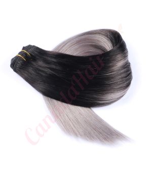 Ombre Grey Sew-ins Human Hair