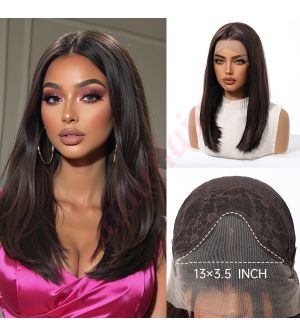 SWLP1061-1BR14 Dark Brown Synthetic Straight Trendy Styles Wig [FINAL SALE]