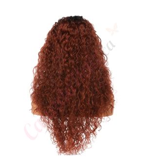 FU1901643-v2  - Long Dark Auburn Synthetic Hair Wig  [FINAL SALE]