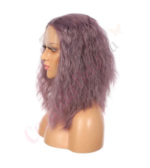 G1707320-v2 - Short Purple Synthetic Hair Wig  [FINAL SALE]
