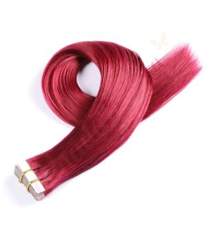 Burgundy Tape-ins Human Hair
