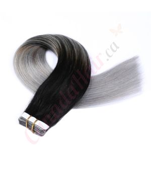 Ombre Grey Tape-ins Human Hair