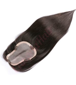 Black / Brown #1b Hair Topper For Thinning Hair Part Large Coverage (Size: 3 inch - 5.75 inch x 5 inch) Remy Human Hair 