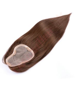 Dark Brown #2 Hair Topper For Thinning Hair Part Large Coverage (Size: 3 inch - 5.75 inch x 5 inch) Remy Human Hair 