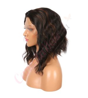 B1707301-v3 - Short Black Synthetic Hair Wig  [FINAL SALE]