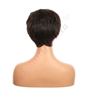 DM1707348-v4 - Short Dark Brown Synthetic Hair Wig With Bangs [FINAL SALE]