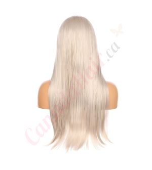 DM1707538-v4 - Long White Blonde Synthetic Hair Wig With Bangs [FINAL SALE]
