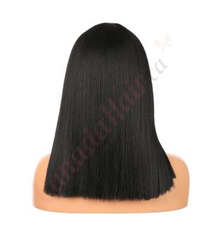 DM1810844-v3 - Short Black Synthetic Hair Wig With Bangs [FINAL SALE]