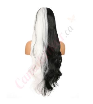 DM2031058-v4 - Long Black & White Synthetic Hair Wig [FINAL SALE]
