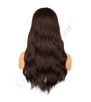 DM2031293-v4 - Long Dark Brown Synthetic Hair Wig  [FINAL SALE]