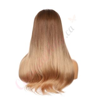 DM2031309-v4 - Long Ombre Brown Blonde Synthetic Hair Wig With Bangs [FINAL SALE]