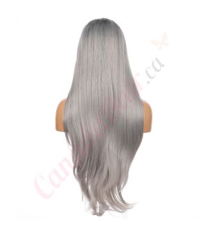 G1611001C-v4 - Long Grey Synthetic Hair Wig  [FINAL SALE]