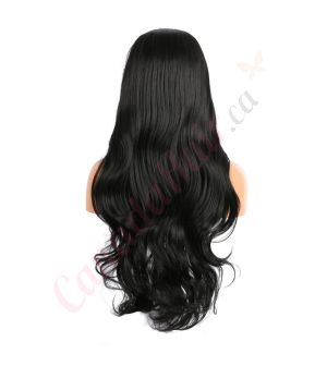 G1611202-v3 - Long Black Synthetic Hair Wig  [FINAL SALE]
