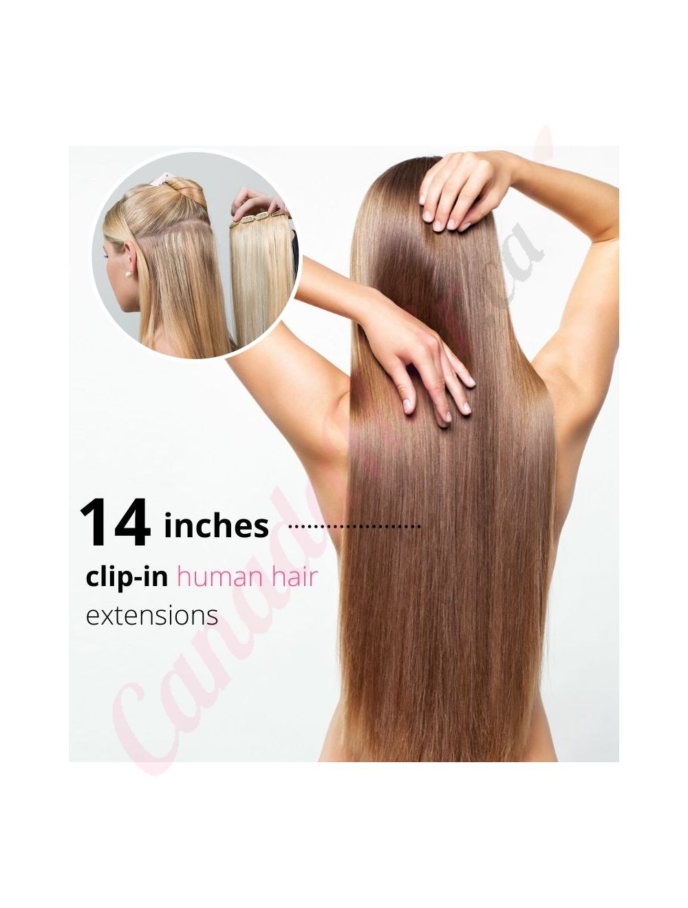 14 inch Clip in hair extensions Real Human Hair 14 inch