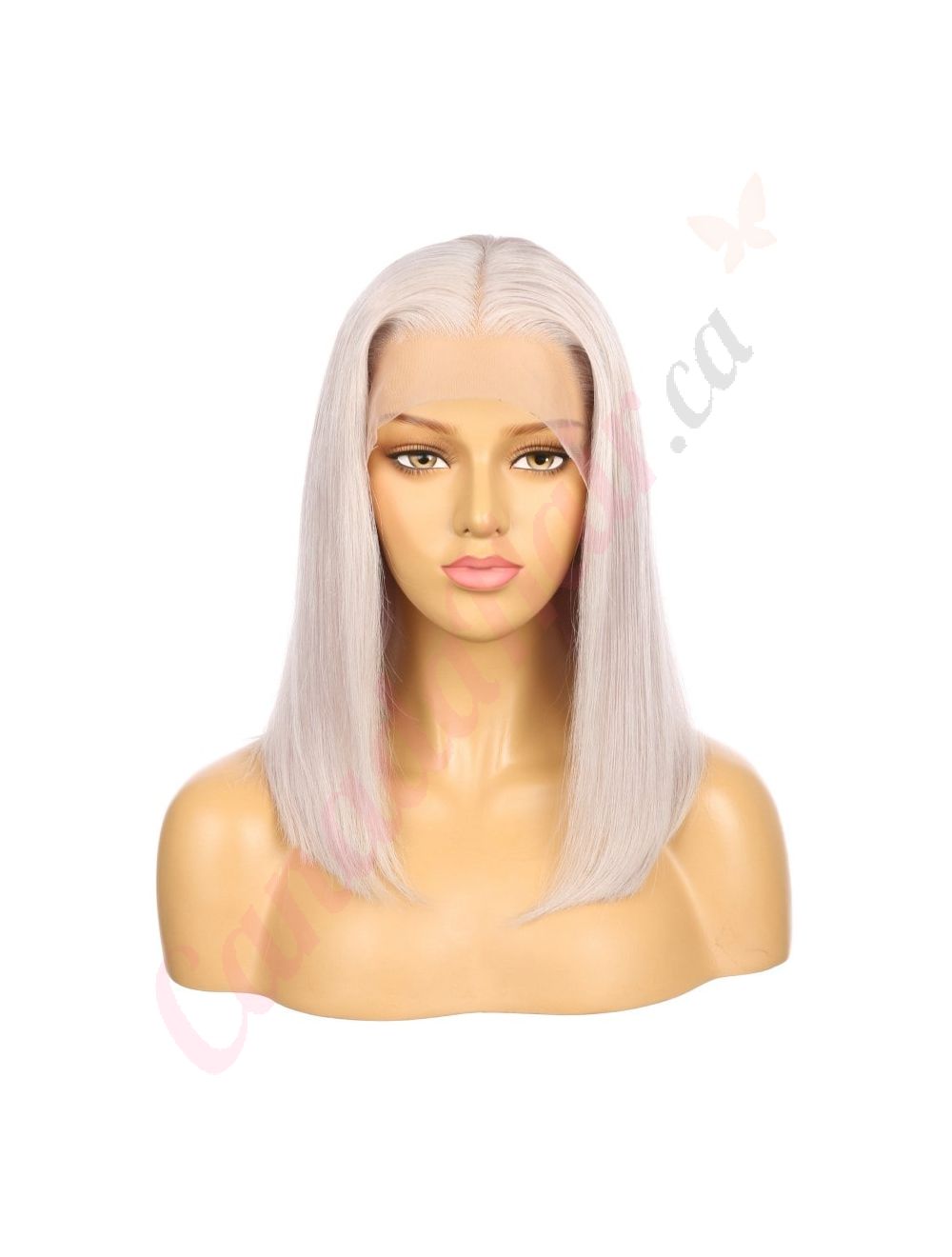 16 White Gray Remy Human Hair Short Wig 16inch Square Cut Bob Canada Hair