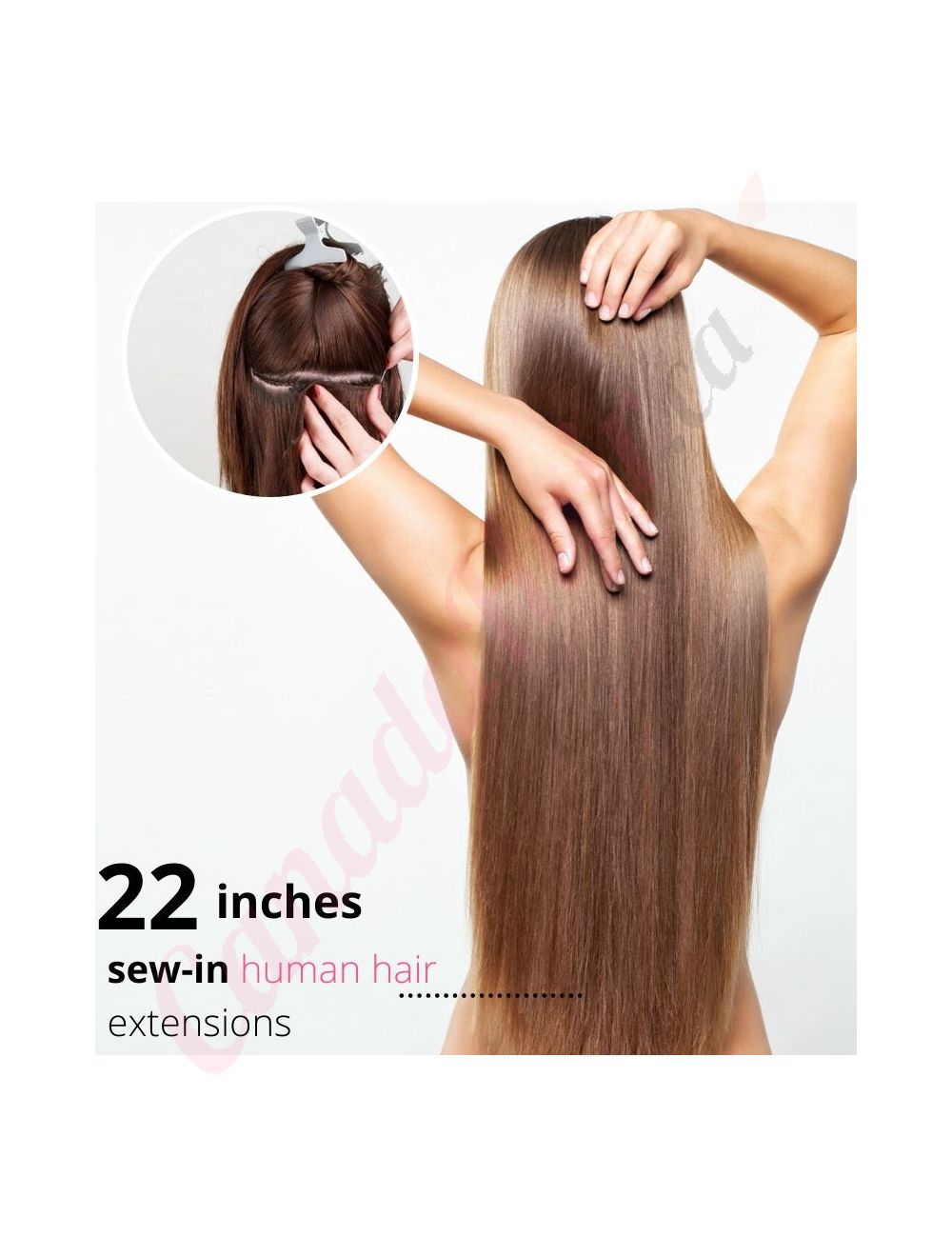 Weft Sew in Extensions Black Brown 100 Real Human Hair 22 inches
