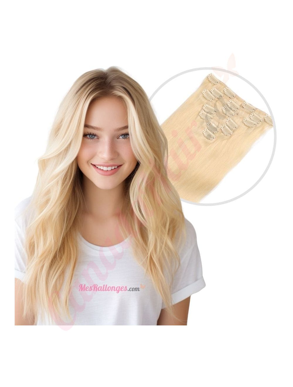 Bleach Blonde 613 Clip ins Human Hair